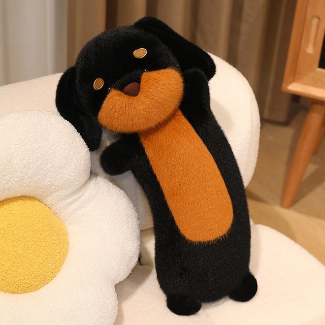 Dackel Langes Kissen, Plüschtier Puppe, schwarz - Bild 1