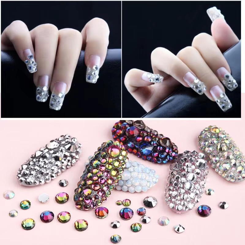Nagelkunst Strass-Flachkristalle, Blau/Grün, Glänzend - Bild 3