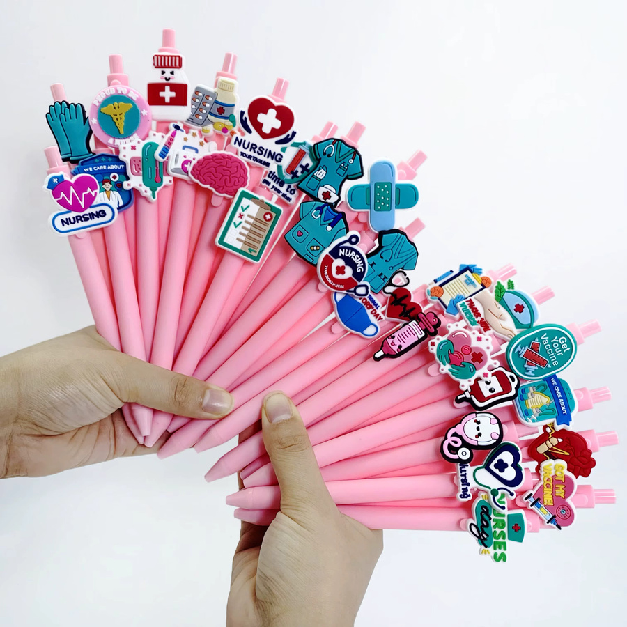 Set aus 10 oder 20 medizinischen Schreibstiften mit Patch-Design in Pink für Fachpersonal - Bild 2