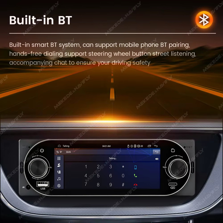 STRONGNAVI 1DIN MP5 Autoradio mit 5,2 Zoll HD-Touchscreen, Dual-Knob, Carplay, Bluetooth, USB und FM-Radio in Schwarz - Bild 2