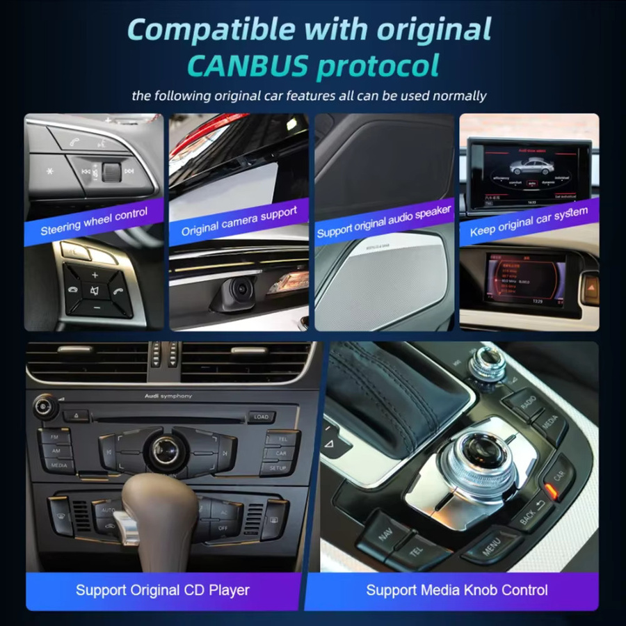 FAZY Android 14 Carplay Multimedia-Autoradio mit 12,3 Zoll Touchscreen für Audi A4 A5 Q5 B9 (2016-2023), Schwarz, inklusive WIFI, 4G, GPS-Navigation - Bild 2