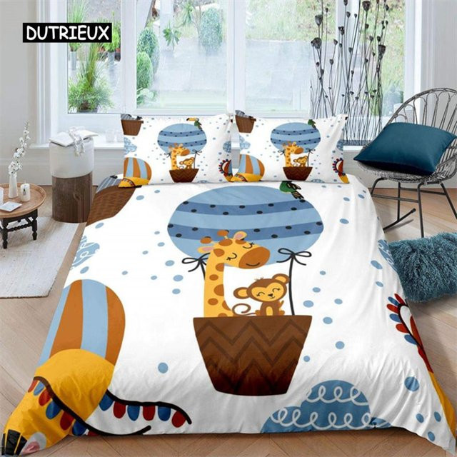 Binchi Outdoor Product Kinder Bettwäscheset mit Affe-Motiv, weiß, B/H: 135 x 200 cm - Bild 1