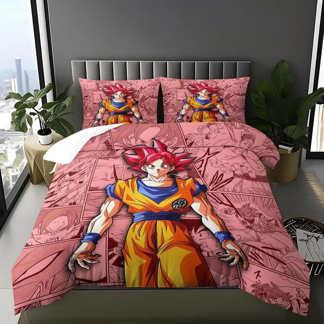 Anime Bettwäsche Set Dragon Ball mit Bettbezug und Kissenbezügen aus Mikrofaser, Mehrfarbig, B/H: 228 x 228 cm - Bild 1