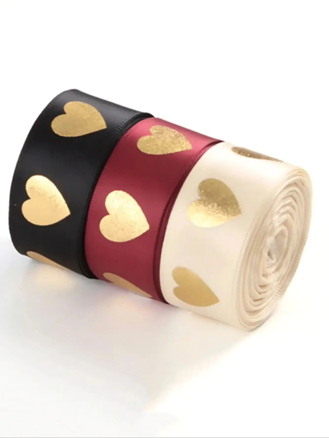 Goldenes Pfirsich-Herzband für Hochzeiten und romantische Feierlichkeiten, Breite: 2,5 cm, Länge: 10 m - Bild 2
