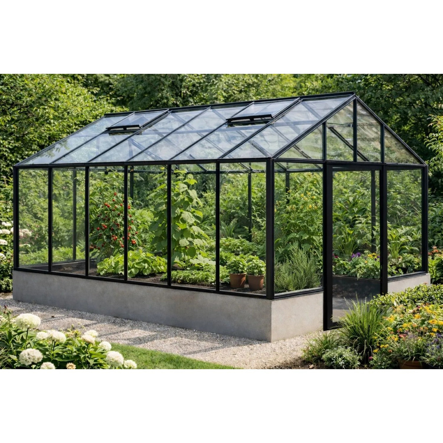 Bloomcabin Wandgewächshaus GHWM5 aus Aluminium und Sicherheitsglas in Schwarz - Bild 2