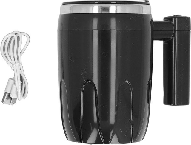 CosyHome Selbstrührende Kaffeetasse Elektrisch mit Deckel und Magnetischem Mischer, Schwarz - Bild 1
