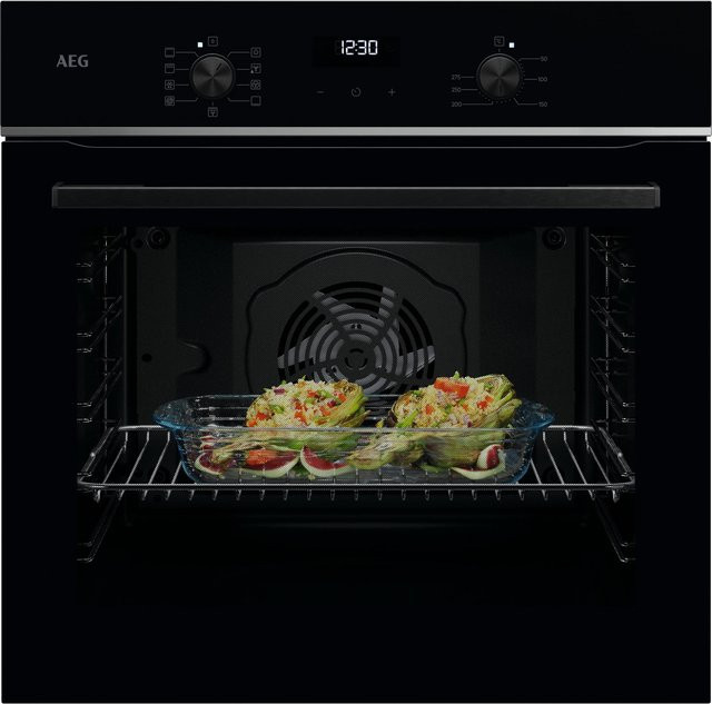 AEG Einbaubackofen Serie 5000 TU5AB21FSB in Schwarz mit 72 l Volumen, Heißluft, Grill und Pizza-Stufe, Energieeffizienzklasse A+, Breite: 59,4 cm - Bild 1