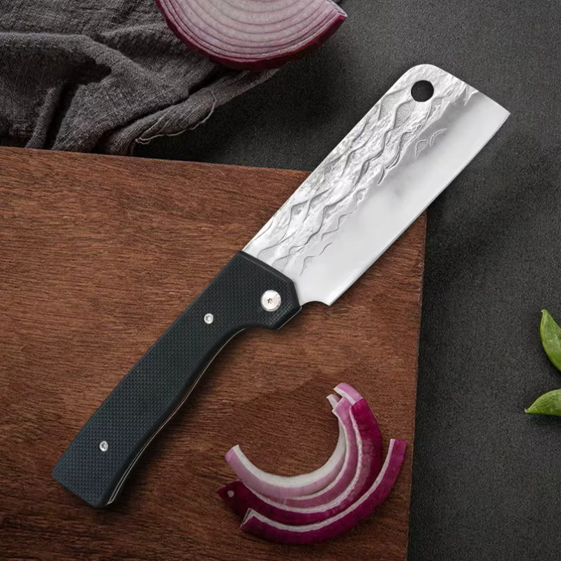 GuanQi Handgeschmiedetes Klappmesser aus Edelstahl mit G10 Griff für Fleisch, Obst und Fisch - Bild 4