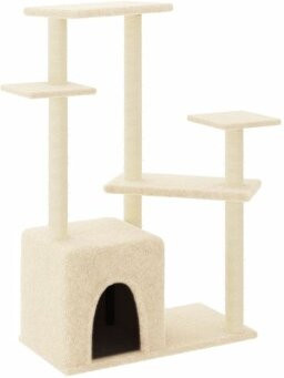 vidaXL Kratzbaum mit Sisal-Kratzsäulen in Creme/Beige, Höhe: 107,5 cm - Bild 1