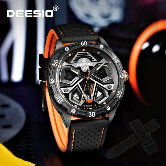 Deesio Armbanduhr Automatik, Edelstahl, Schwarz, Herren - Bild 1