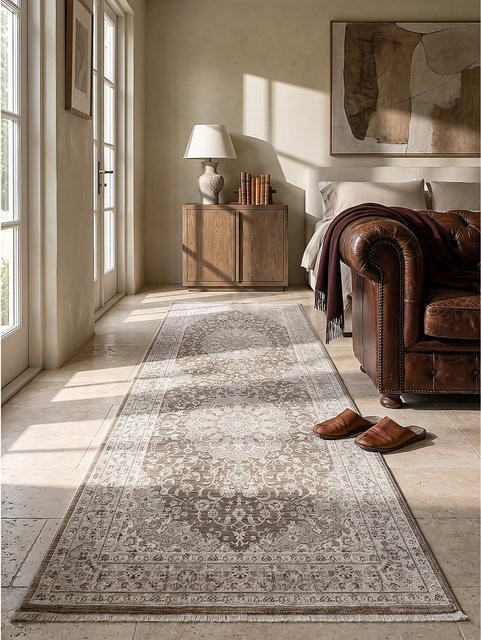 Kurzflor Läufer SCRIVIA Kadima Design in Braun B: 80 cm, L: 300 cm - Bild 1