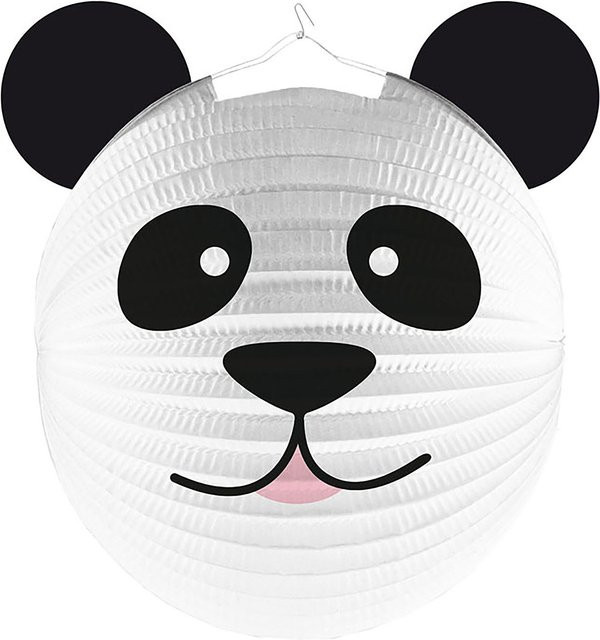 Amscan Lampionlaterne in Pandaform aus Papier, Weiß - Bild 1