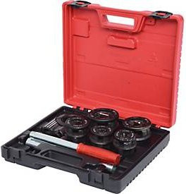 KS-Tools Gewinde-Schneidkluppen-Satz 8-teilig in Rot, Größen 3/8 bis 1.1/4 Zoll - Bild 1