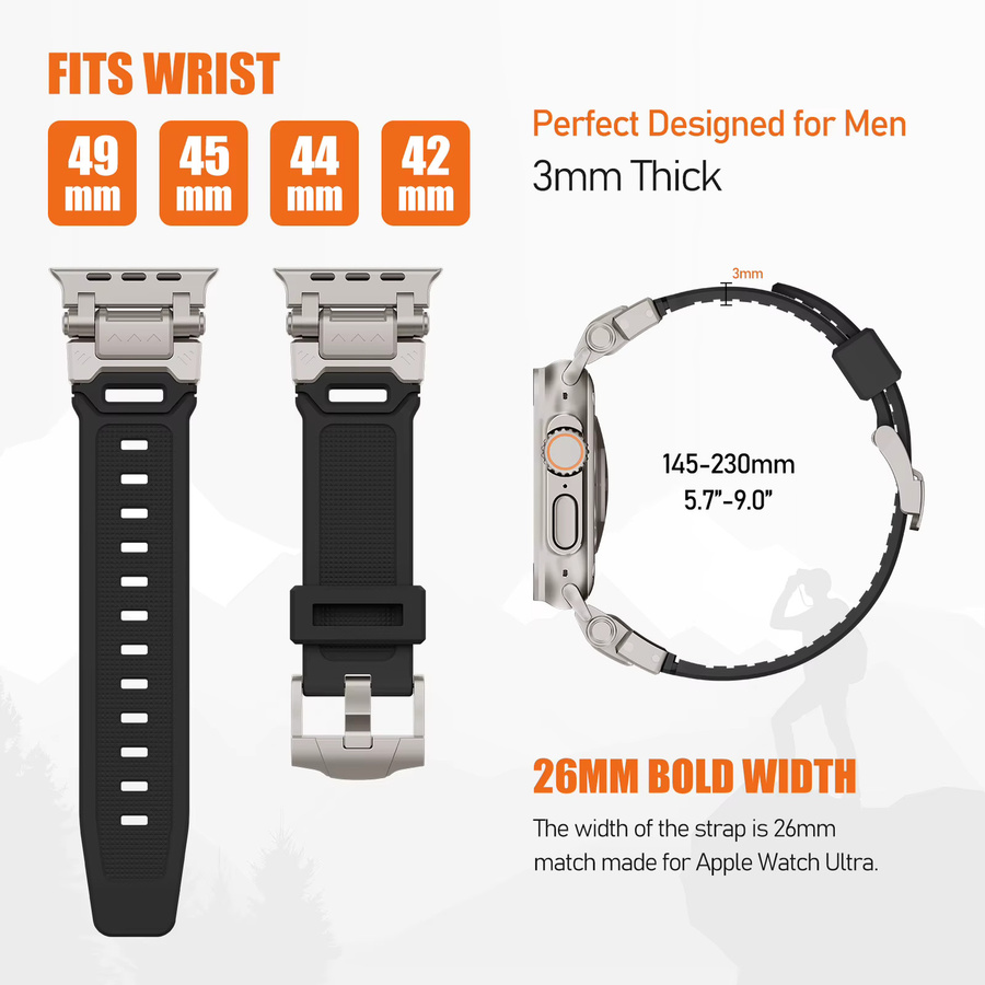 LCAPLE Uhrenarmband Metall, Silikon, Herren - Bild 3