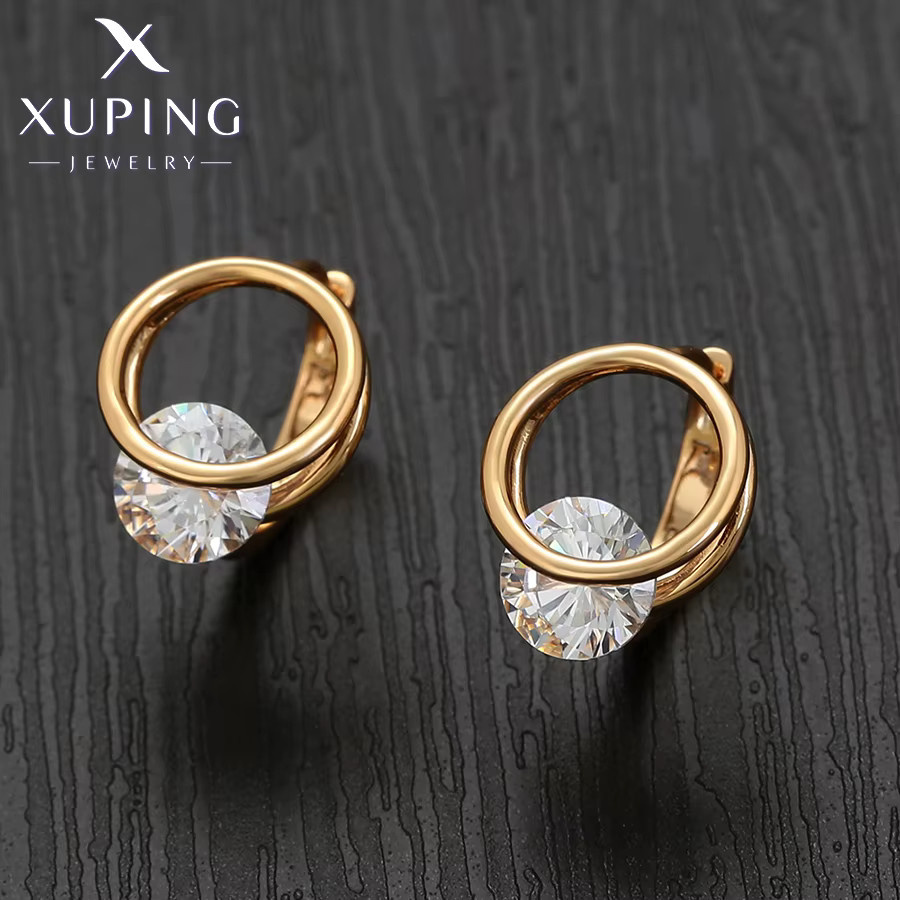 Xuping Jewelry Creolen, Gold, Kristall, Damen - Bild 2