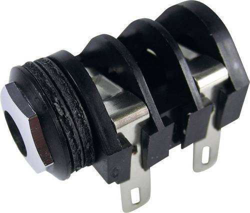 Cliff CL1282A Klinken-Steckverbinder 6.35mm Buchse, horizontaler Einbau, 2-polig Mono, Schwarz - Bild 1