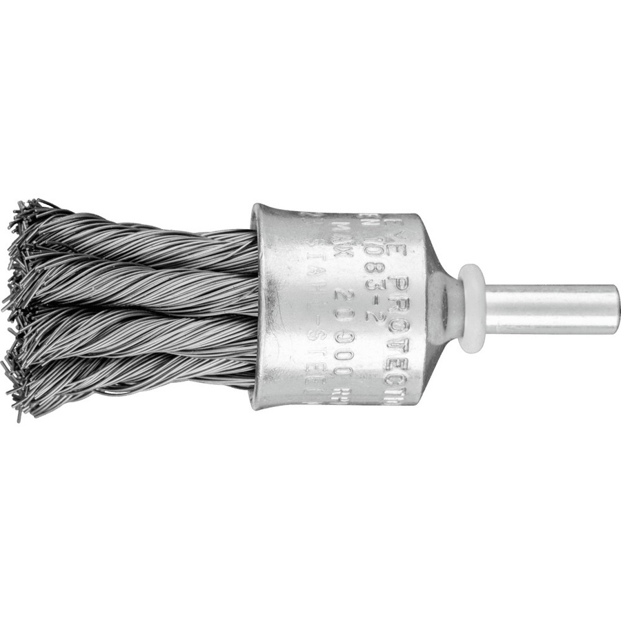 PFERD Pinselbürste gezopft PBG in Silber mit Stahl-Draht-Ø 0,35 mm, Durchmesser 23 mm und Schaft-Ø 6 mm - Bild 1