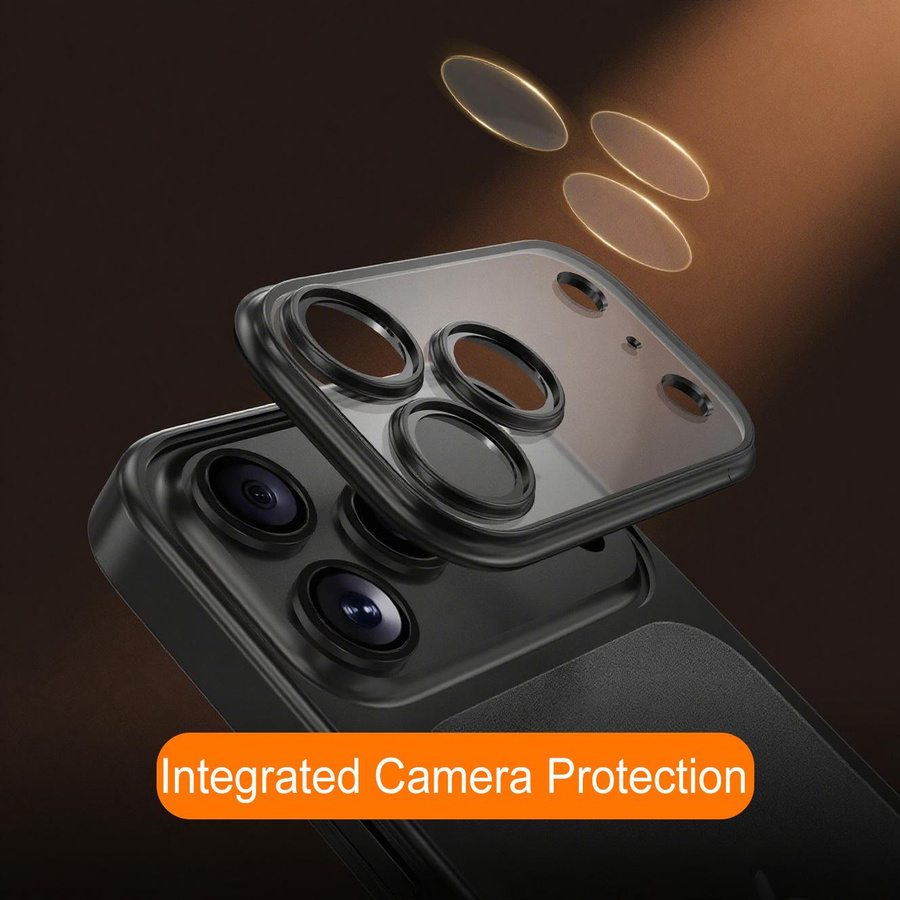 Tuiying002 Handyhülle für iPhone 17 Air 16 15 14 Pro Max mit Kameraschutz und mattem Frosted-Design in Schwarz - Bild 2