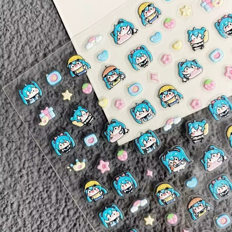 Hatsune Miku Nagelaufkleber, 5D Musik-Element, Selbstklebend - Bild 1
