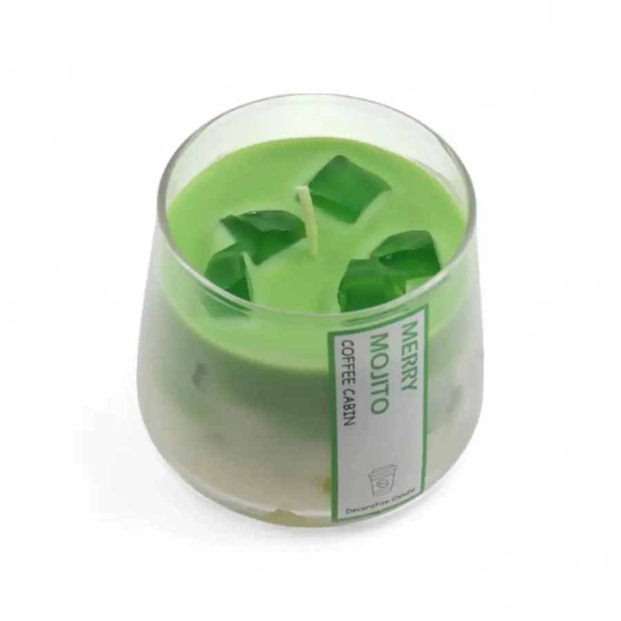 Mansion Duftkerze Merry Mojito groß in Weiß und Grün mit Minze und Limette - Bild 1