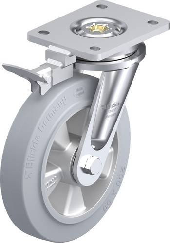 Blickle Lenkrolle LO-ALEV 200K-SG-RI4 mit Feststeller, Farbe Grau, Rad-Durchmesser: 20 cm, Tragfähigkeit: 500 kg - Bild 1