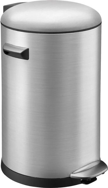 PROREGAL Retro Treteimer mit markanten Griffen und Kugelkappe in Silber, Höhe: 48,5 cm, Durchmesser: 29,2 cm - Bild 1