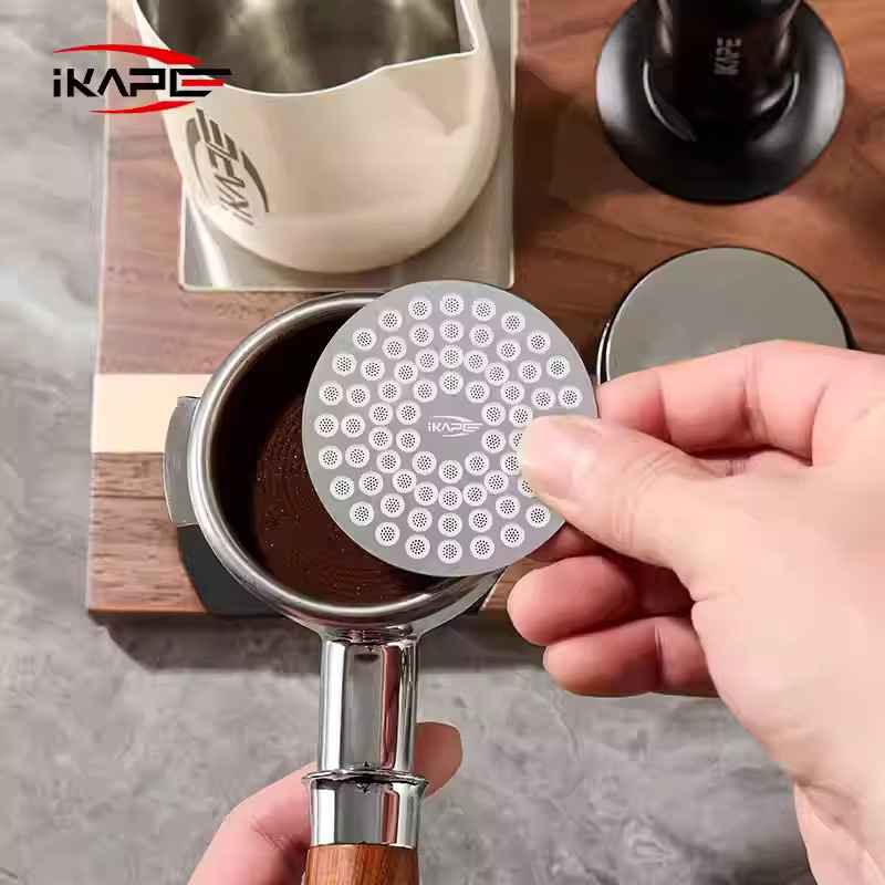 IKAPE Espresso V2 Puck Bildschirm aus Edelstahl in Silber für professionelles Kaffeebrühen, Durchmesser: 58 mm - Bild 2