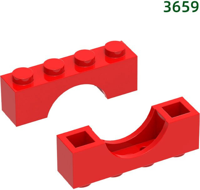 wishiot MOC Bausteine Teile Flache Bogen 4-Loch, Zubehör, 10-teiliges Set - Bild 1