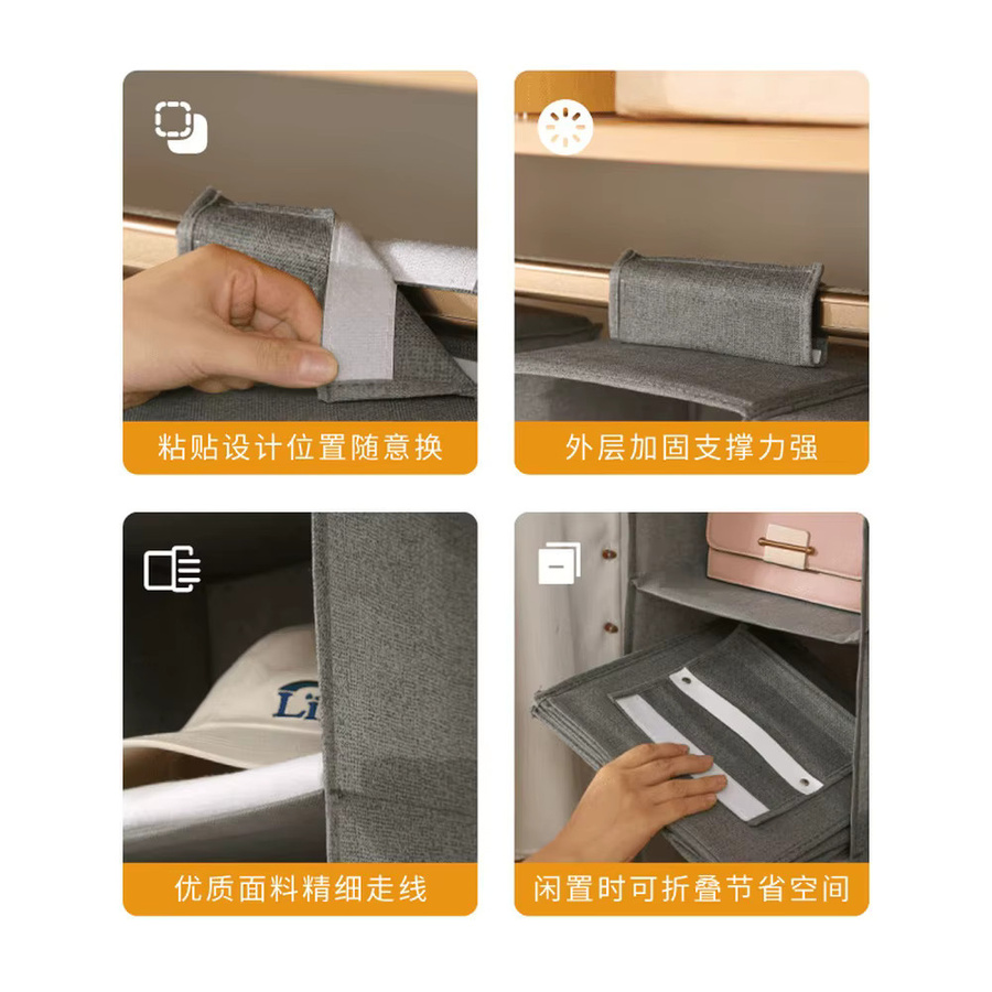 VIBRATITE Faltbarer Organizer aus Vliesstoff für Handtaschen und Kleidung in Grau - Bild 4