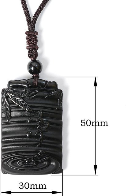 Pickerr Anhänger Natürlicher Obsidian, Wassertropfen, Unisex, Black - Bild 1