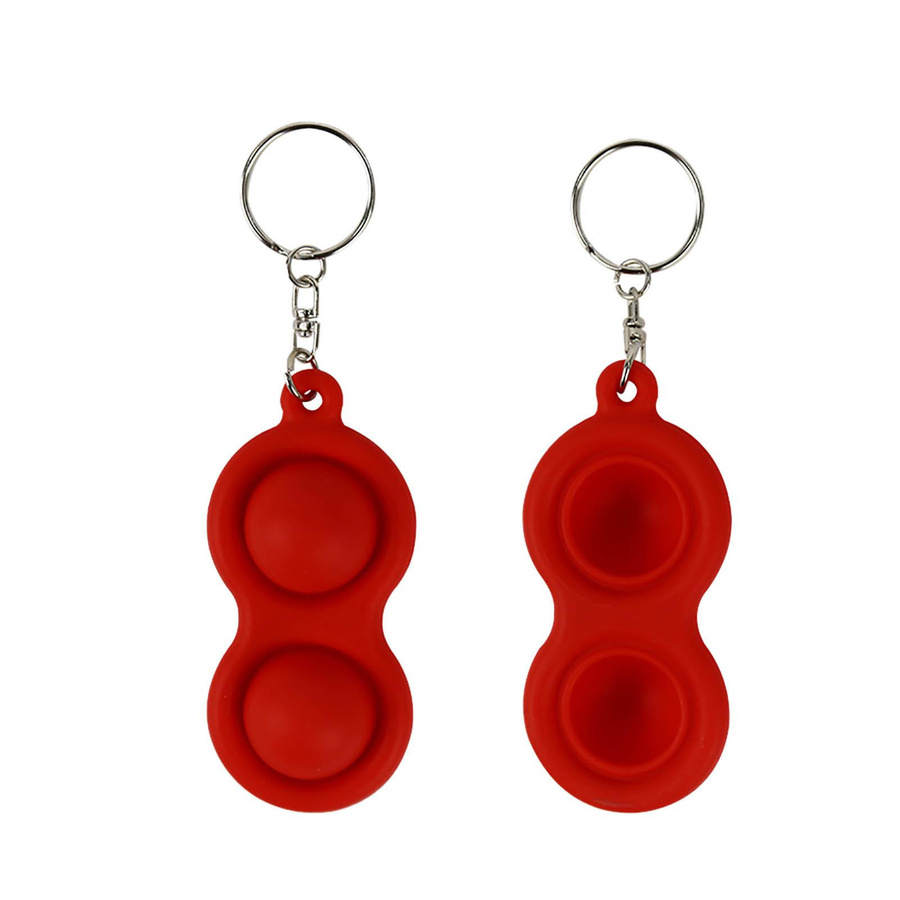 YaGao Simple Dimples Fidget Toy Schlüsselanhänger Doppelte Blase Silikon rot - Bild 2
