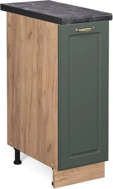 Vicco Apothekerschrank Fame-Line im Landhausstil, Farbe Anthrazit, Grün und Gold, B/T/H: 60,0 x 30,0 x 82,0 cm - Bild 1