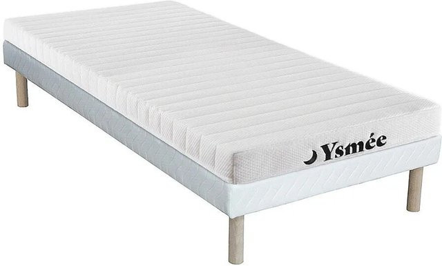 YSMÉE Kinderbett mit Matratze und Lattenrost aus Schaumstoff, Weiß, B/T/H: 90 x 200 cm - Bild 1