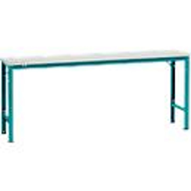 Manuflex Grundtisch UNIVERSAL Spezial höhenverstellbar aus Kunststoff in Lichtgrau und Wasserblau, B: 200 cm, T: 80 cm, H: 100 cm - Bild 2