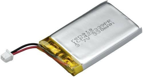 Renata ICP422339PR Spezial-Akku LiPo Prismatisch mit Stecker, 3,7V, 340 mAh, Silber - Bild 1