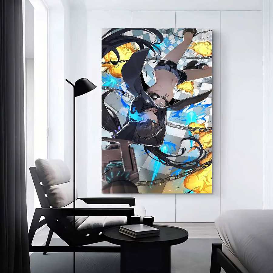 Anime Black Rock Shooter Vintage-Poster als selbstklebender Retro-Kraftpapier-Aufkleber in Multicolour, B/H: 15 x 15 cm - Bild 5
