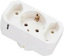 Hama Multistecker 3-fach mit 2 Euro- und 1 Schutzkontakt-Kupplung in Weiß - Bild 1