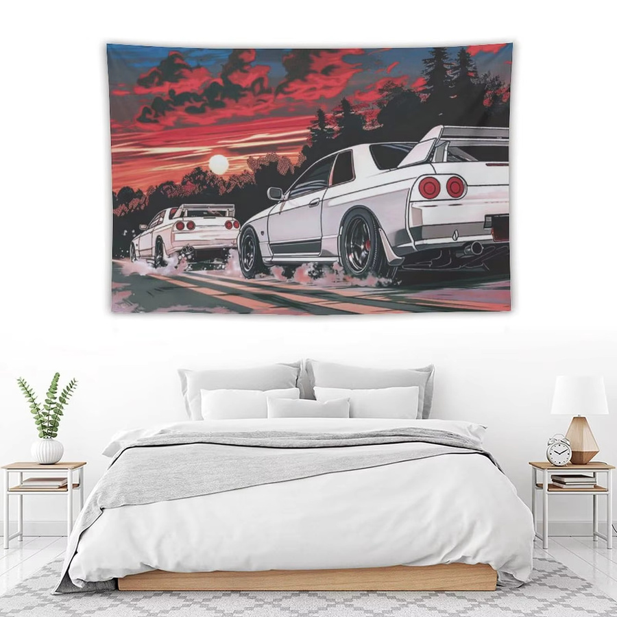VIKAMA Resurrection Racing Sunset Wandteppich aus Textil, Mehrfarbig, Breite: 160 cm, Höhe: 120 cm - Bild 3