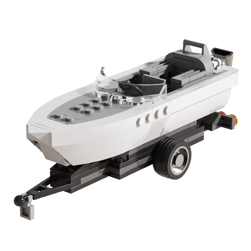 JAKI Bausteine Schlepperboot Schiffsmodell Lernspielzeug in Weiß - Bild 3