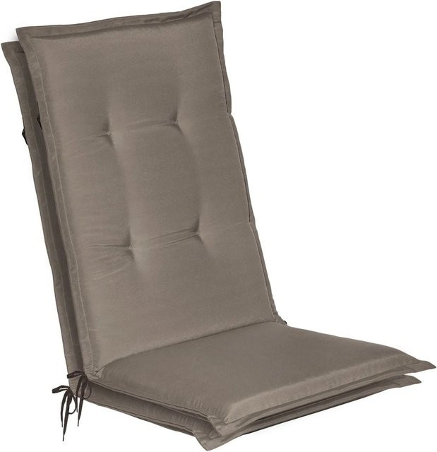 Beautissu 2er Set Gartenstuhlauflage Loft HL in Taupe, UV-beständig und rechteckig, B/T/H: 120 x 50 x 6 cm - Bild 1