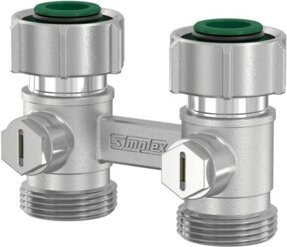 Flamco Zweirohr-Hahnblock EXCLUSIV D2/50 G 3/4 M EKxG 3/4 F, DG, MS vernickelt, Silber - Bild 1