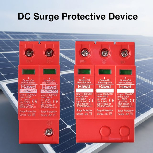 DC SPD Überspannungsschutzgerät 2P für Photovoltaik Solar PV Blitzableiter Rot - Bild 1