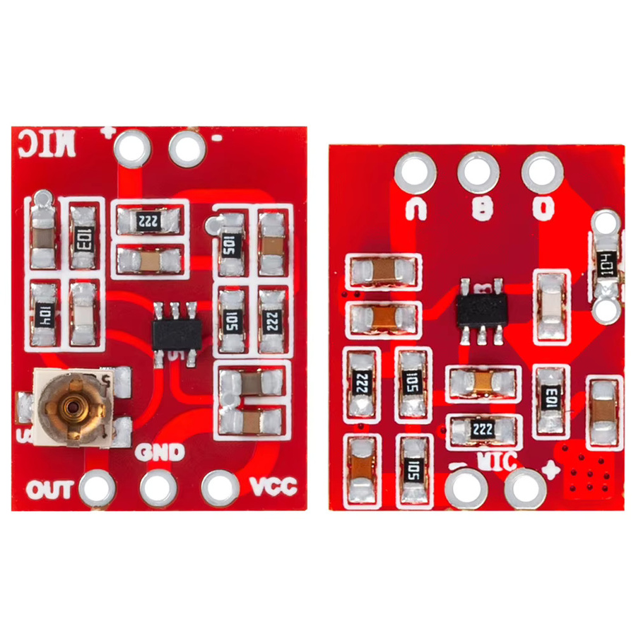 MAX4466 Elektret-Mikrofon Verstärker Board mit einstellbarer Verstärkung für Arduino, Farbe: Rot - Bild 1