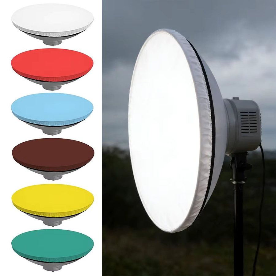 Weißer Lichtdiffusor-Bezug aus Nylon als weiches Diffusortuch und Stofffilter für 42/52 cm - Bild 2