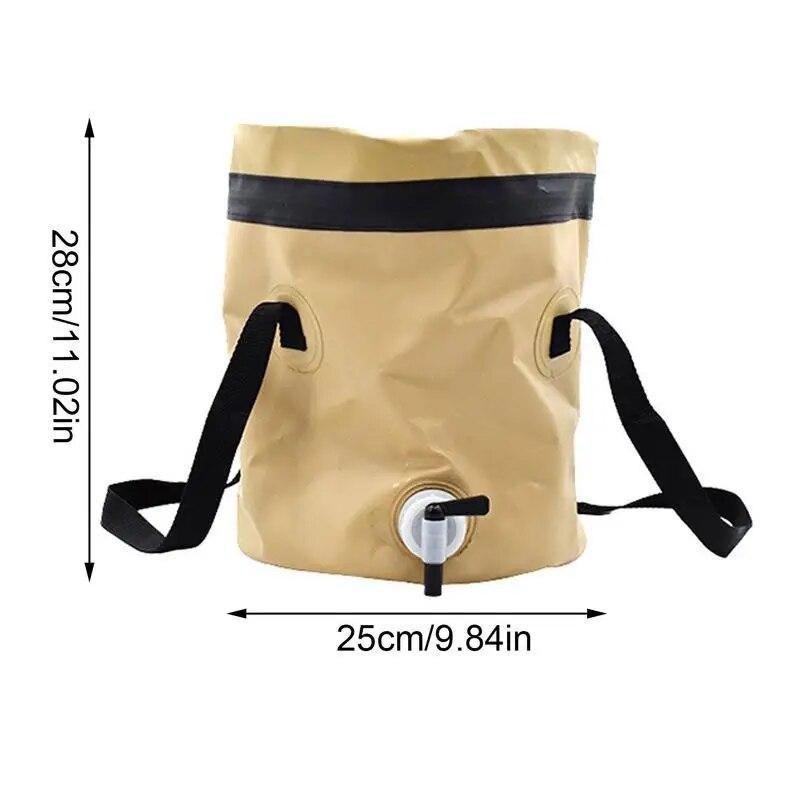 Binchi Outdoor zusammenklappbarer Camping-Wasserbehälter mit Wasserhahn, 10 l, beige - Bild 3