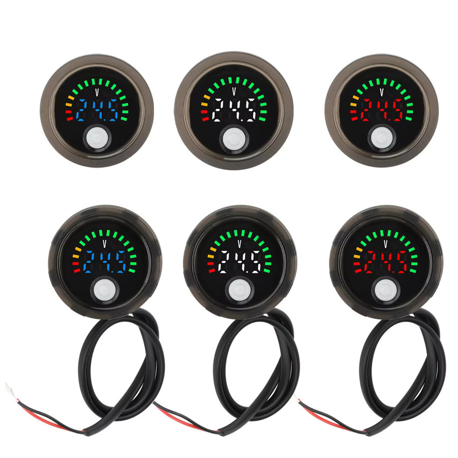 Gaqqee DC DC7-100V Mini LED Digital Voltmeter Wasserdichtes Rundes Display zur Spannungsanzeige in Schwarz oder Weiß - Bild 5