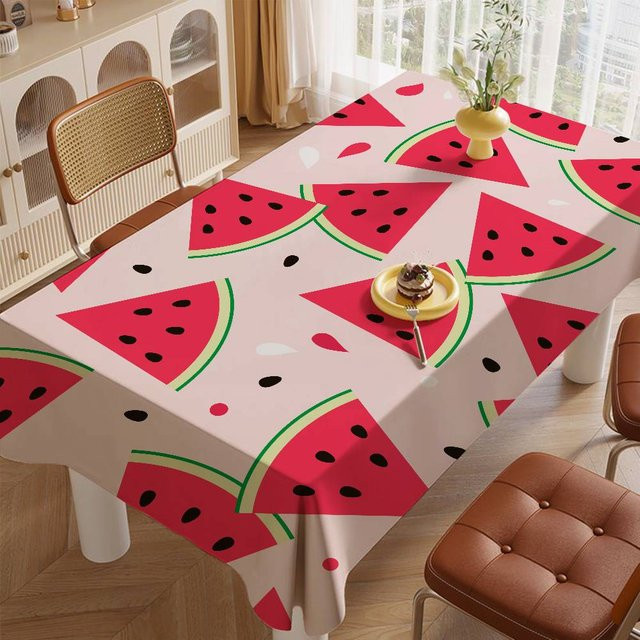 JMG Household Supplies Rechteckige Tischdecke Sommer-Wassermelone Design, Mehrfarbig, B/T: 100 x 140 cm - Bild 1