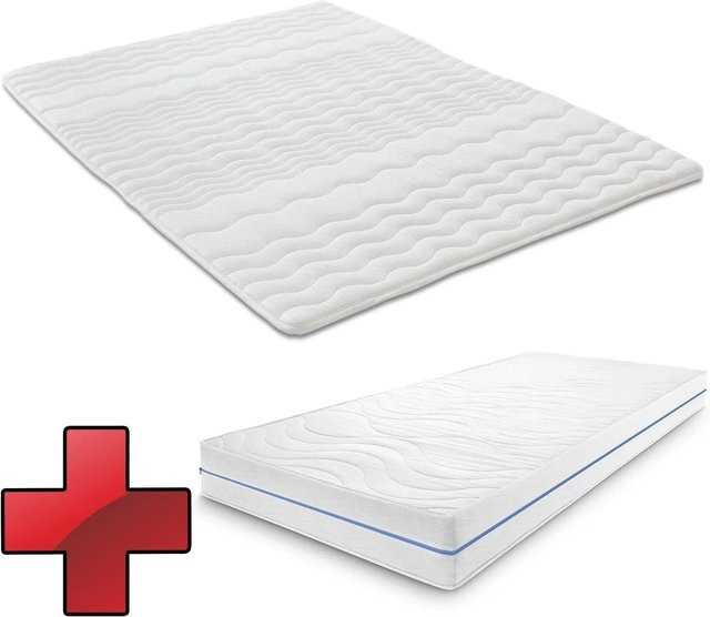 Supportho Premium Kaltschaummatratze mit Wellensteppung und Mikrofaser in Weiß, B/T/H: 90 x 200 cm - Bild 1
