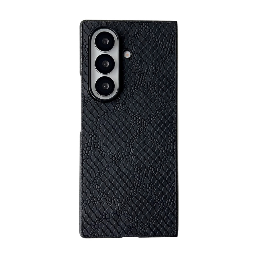 Luxus Business Retro Handyhülle mit 3D Schlangenleder Muster aus PU Leder für Samsung Galaxy Z Fold 4, Z Fold 5, Z Fold 6 und Z Fold 7 mit stoßfester Rückseite - Bild 3