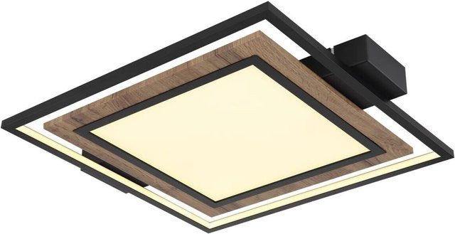 Globo Lighting LED-Deckenleuchte in Schwarz aus Metall und Kunststoff, dimmbar, B/H/T: 45 x 5,5 x 50 cm - Bild 1